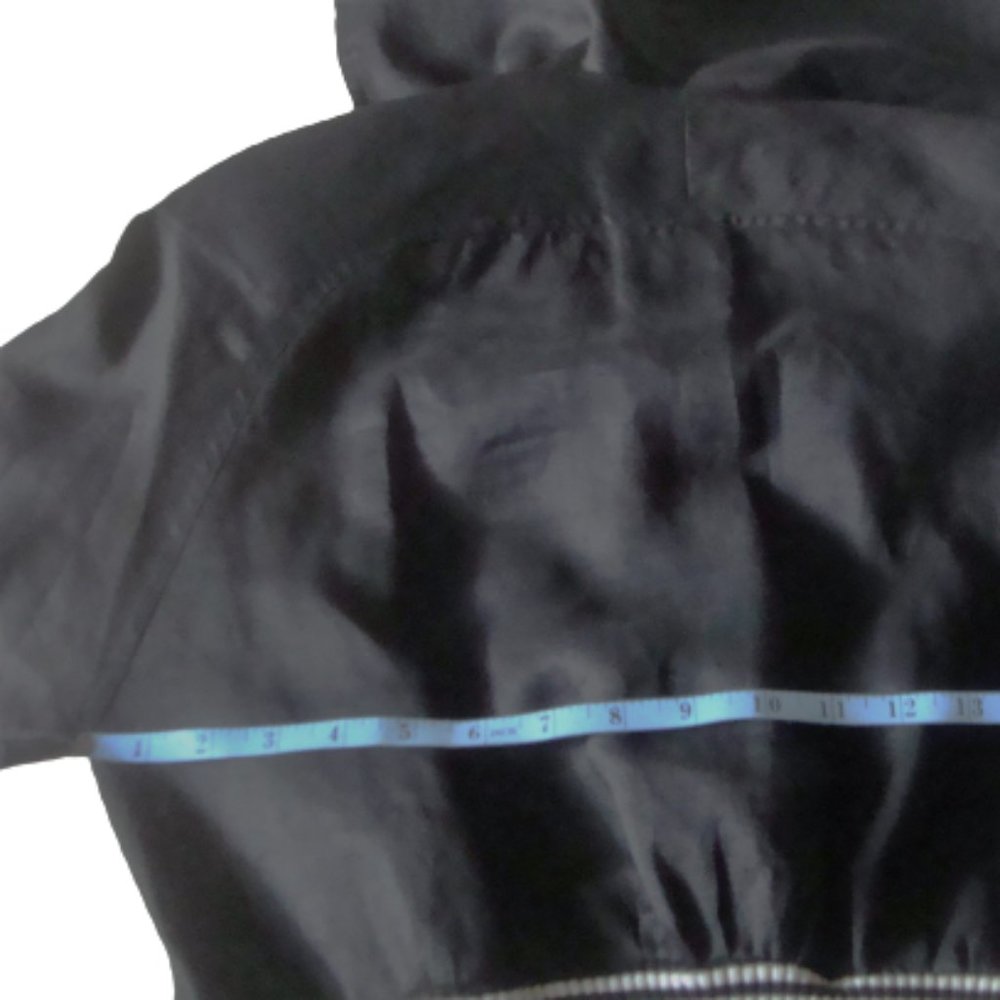 80s Structured Sailor Crisp Black Linen Balloon Sleeve Top - Picture 7 of 16